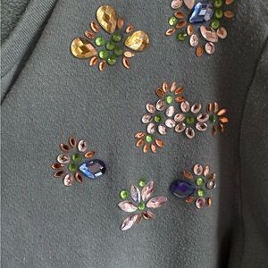 CLEARANCE - New Aqua Embellished Terry Sweatshirt Size 2X (runs small)